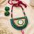 Green crystal bead fabric neckset