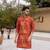 ORANGE CREPE SILK PARTY WEAR KURTA AND PAYJAMA