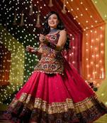 Pink Thread Navratri Lehenga Choli