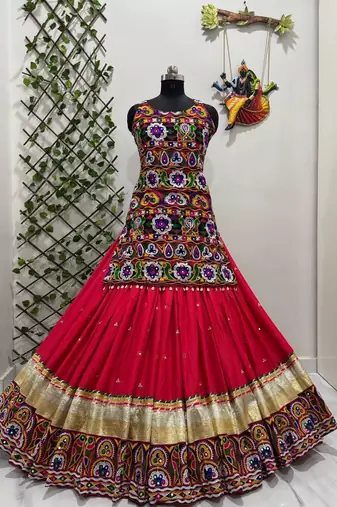 Pink Thread Navratri Lehenga Choli