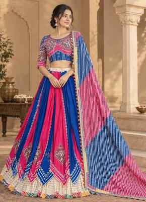 Blue Pink Navratri Lehenga Choli With Dupatta 2