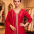 Pink vichitra silk embroidered kurta palazzo set with dupatta for women