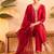 Pink vichitra silk embroidered kurta palazzo set with dupatta for women