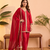 Pink vichitra silk embroidered kurta palazzo set with dupatta for women