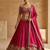 Dark Pink Thread Lehenga Choli With Dupatta
