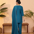 Teal vichitra silk embroidered kurta palazzo set with dupatta for women