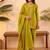 Yellow vichitra silk embroidered kurta palazzo set with dupatta for women