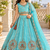 Sky blue embroidered girls lehenga choli set in fandy silk with khatli beads work for wedding