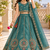 Aqua blue embroidered girls lehenga choli set in fandy silk with khatli beads work for wedding