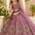 Mauve purple embroidered girls lehenga choli set in fandy silk with khatli beads work for wedding
