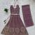 Mauve purple embroidered girls lehenga choli set in fandy silk with khatli beads work for wedding