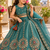 Aqua blue embroidered girls lehenga choli set in fandy silk with khatli beads work for wedding
