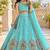 Sky blue embroidered girls lehenga choli set in fandy silk with khatli beads work for wedding