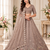 Light Brown Color Crystal Beads,Multi Thread,Dori And Sequins Work Silk_Blend Lehnega Choli