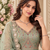 Light Green Color Crystal Beads,Multi Thread,Dori And Sequins Work Silk_Blend Lehnega Choli