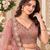 Mauve Color Crystal Beads,Multi Thread,Dori And Sequins Work Silk_Blend Lehnega Choli