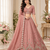 Mauve Color Crystal Beads,Multi Thread,Dori And Sequins Work Silk_Blend Lehnega Choli