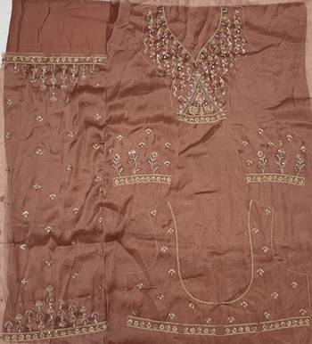 Mauve Color Crystal Beads,Multi Thread,Dori And Sequins Work Silk_Blend Lehnega Choli 5