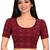 Maroon cotton spandex bandhani printed stretchable readymade saree blouse