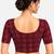 Maroon cotton spandex bandhani printed stretchable readymade saree blouse