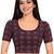 Wine cotton spandex bandhani printed stretchable readymade saree blouse