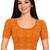 Orange cotton spandex bandhani printed stretchable readymade saree blouse