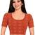 Orange cotton spandex bandhani printed stretchable readymade saree blouse