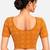 Orange cotton spandex bandhani printed stretchable readymade saree blouse