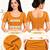 Orange cotton spandex bandhani printed stretchable readymade saree blouse