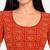 Orange cotton spandex bandhani printed stretchable readymade saree blouse