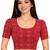 Red cotton spandex bandhani printed stretchable readymade saree blouse