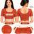 Orange cotton spandex bandhani printed stretchable readymade saree blouse