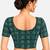 Green cotton spandex bandhani printed stretchable readymade saree blouse