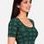 Green cotton spandex bandhani printed stretchable readymade saree blouse
