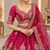 Rani Pink Color Crystal Beads,Multi Thread,Dori And Sequins Work Silk_Blend Lehnega Choli