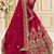 Rani Pink Color Crystal Beads,Multi Thread,Dori And Sequins Work Silk_Blend Lehnega Choli