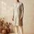 Grey silk embroidered kurta with cream pajama     elegant party wear look