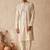 Cream silk embroidered kurta with cream pajama     elegant party wear look