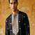 Black roman silk embroidered kurta with cream pajama     elegant party wear look