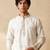 White silk embroidered kurta with cream pajama     elegant party wear look