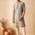 Grey colour silk kurta with cream cotton pajama