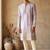 Light purple colour silk kurta with cream cotton pajama