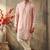 Pink colour silk kurta with cream cotton pajama