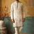 Cream colour silk kurta with cream cotton pajama