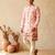 Pink colour silk kurta with cream cotton pajama