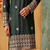 Green colour silk kurta with cream cotton pajama