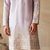 Light purple colour silk kurta with cream cotton pajama