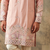Pink colour silk kurta with cream cotton pajama