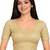 Gold shiny cotton spandex stretchable princess cut readymade saree blouse