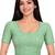 Mint green shiny cotton spandex stretchable princess cut readymade saree blouse